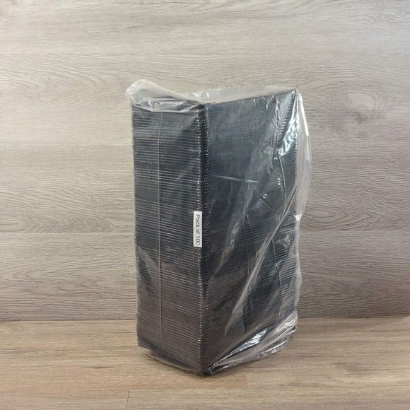 Large Sushi To Go Tray WITHOUT Lid Black Plastic Take Out Container 100 Pack - Picture 7 of 8